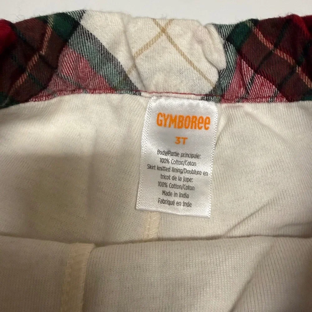 Gymboree Girls Christmas Cabin Patchwork Plaid Ruffle Skort Red‎ Green 3T NWT